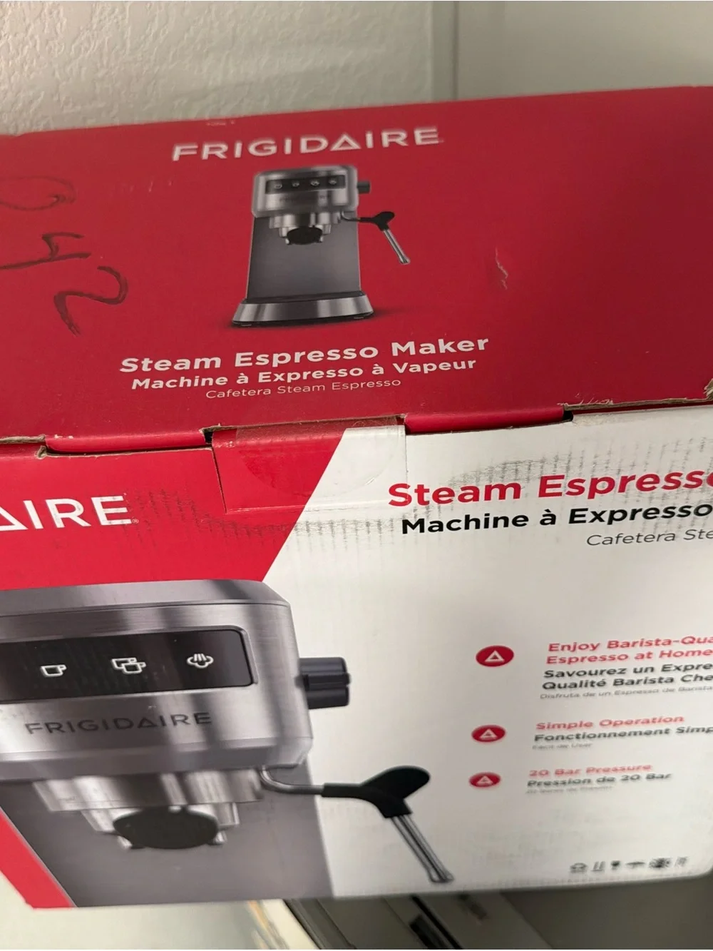 Frigidaire Steam Espresso Maker with Milk Frother - Stainless Silver